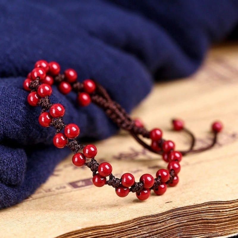 Bracelet Beaded Men - Браслет из натуральных красных бусин, 6