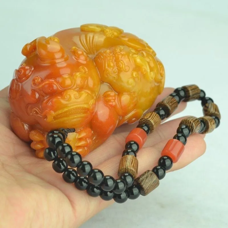 Men Accessories For Hand - Натуральный кулон Huang Longyu Pixiu ожерелье