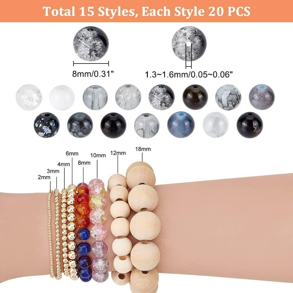 300 шт., 8 мм, черные стеклянн – обзор и цена Bracelet Beaded Men